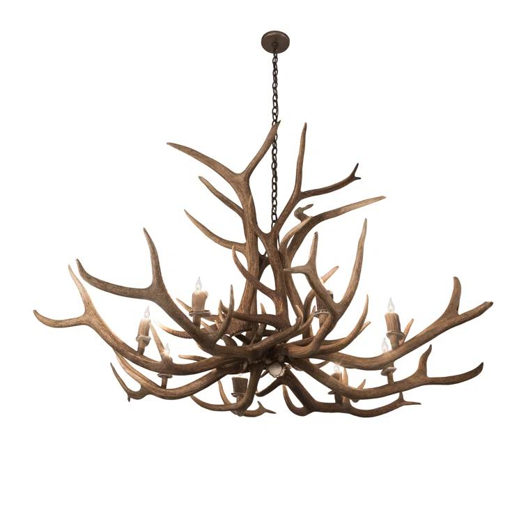 Rustic Lodge 8 - Light Antler Classic / Traditional Chandelier