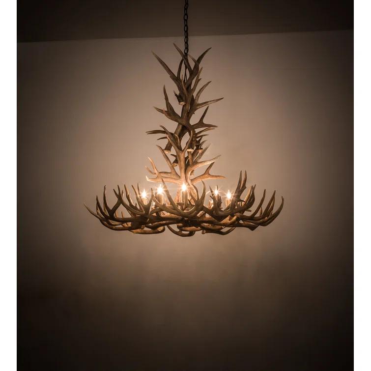 Rustic Lodge 8 - Light Antler Classic / Traditional Chandelier