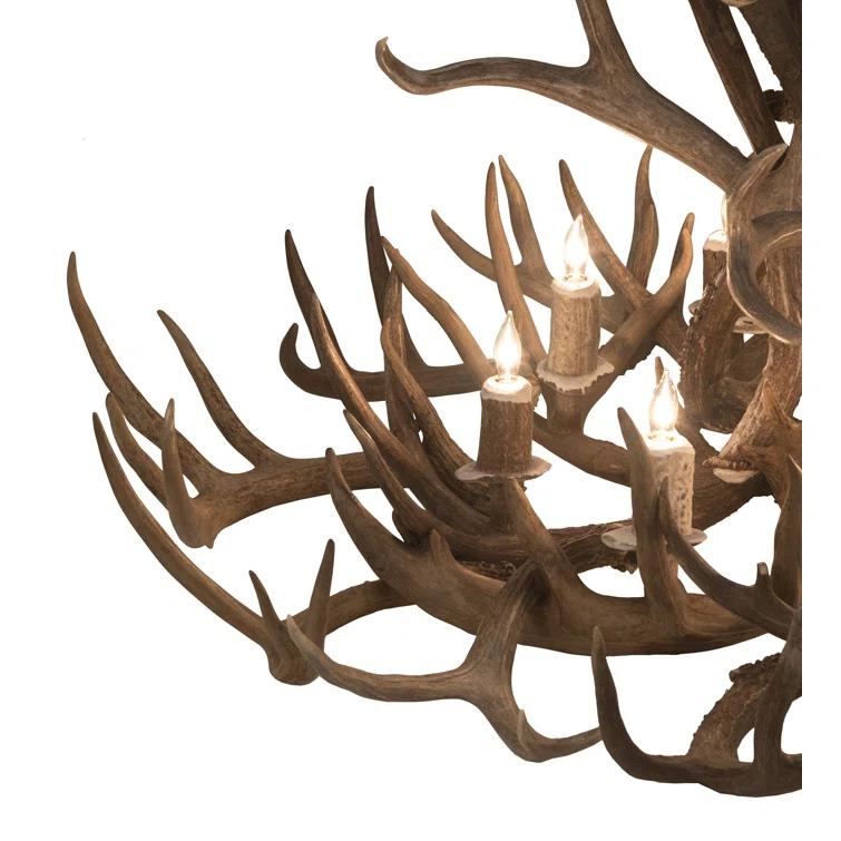 Rustic Lodge 8 - Light Antler Classic / Traditional Chandelier