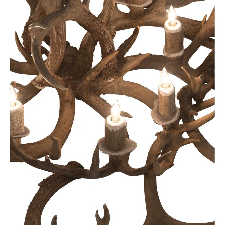 Rustic Lodge 8 - Light Antler Classic / Traditional Chandelier