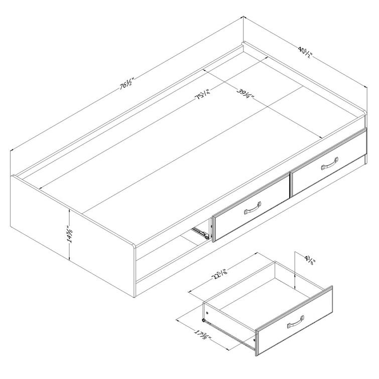Asten Mate's and Captain's Standard Bed by South Shore