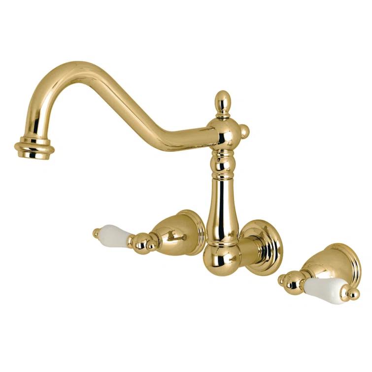Kingston Brass Heritage Two-Handle 3-Hole Wall Mount Roman Tub Faucet