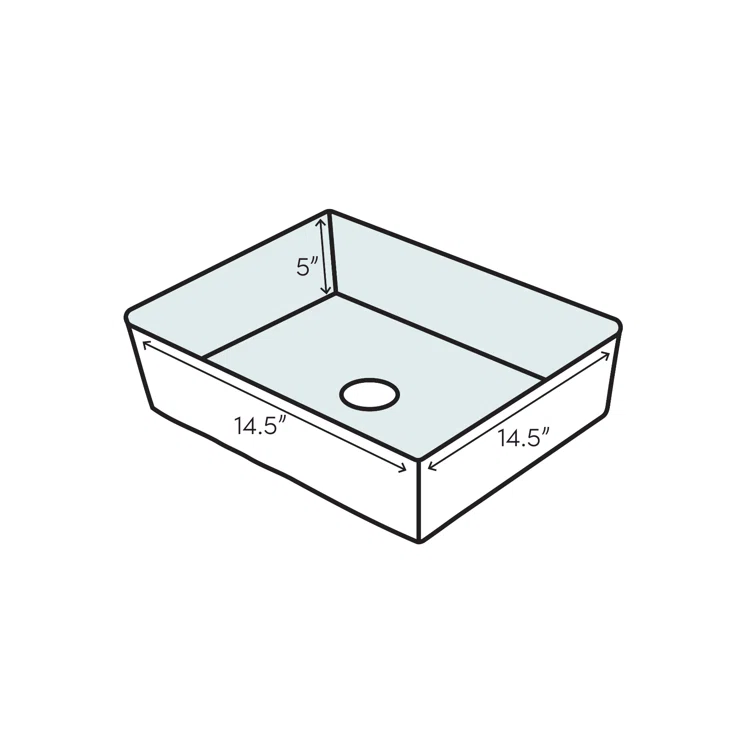 Dianthus 15" L x 15" W x 5" H Matte White Handmade Square Vessel Bathroom Sink