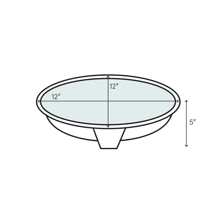 12" Round Self Rimming Hammered Copper Bathroom Sink