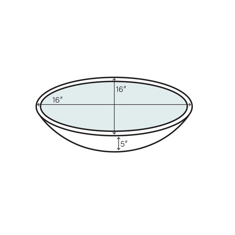 TashMart 16'' Stone Circular Bathroom Sink