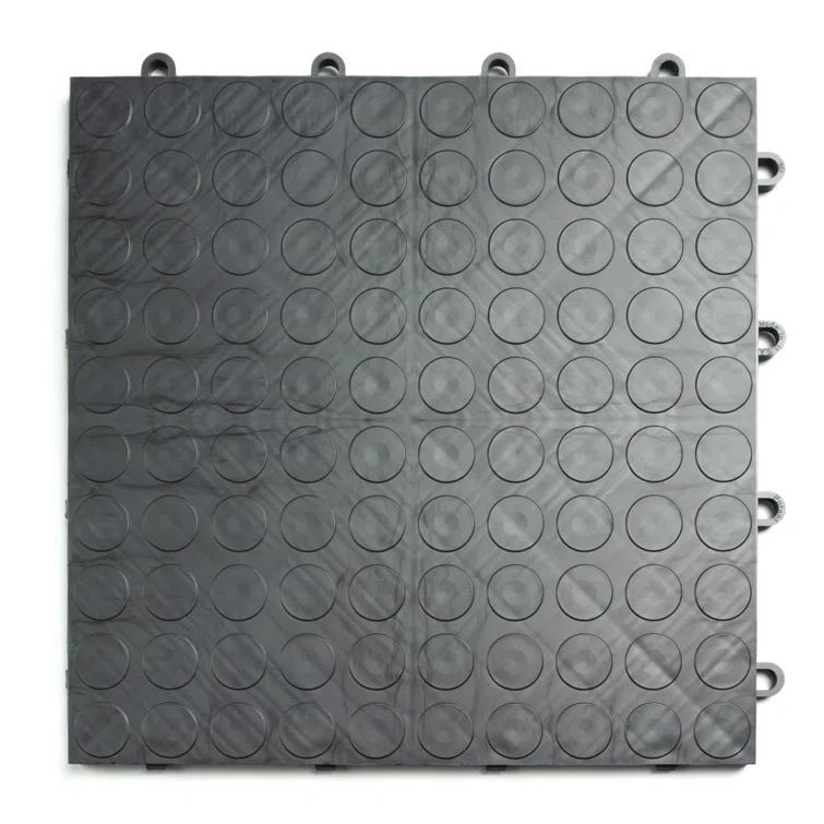 GarageDeck Coin Pattern, Durable Copolymer Interlocking Modular Non-Slip Garage Flooring Tile, Graphite