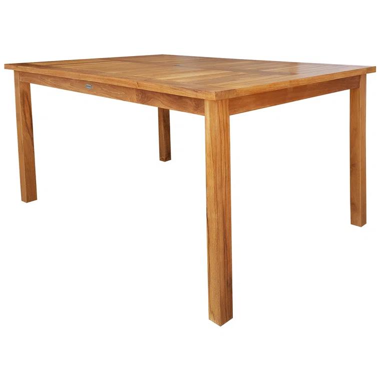 Chic Teak Amily 4 - Person Teak Wood Patio Dining Set with Rectangular Table
