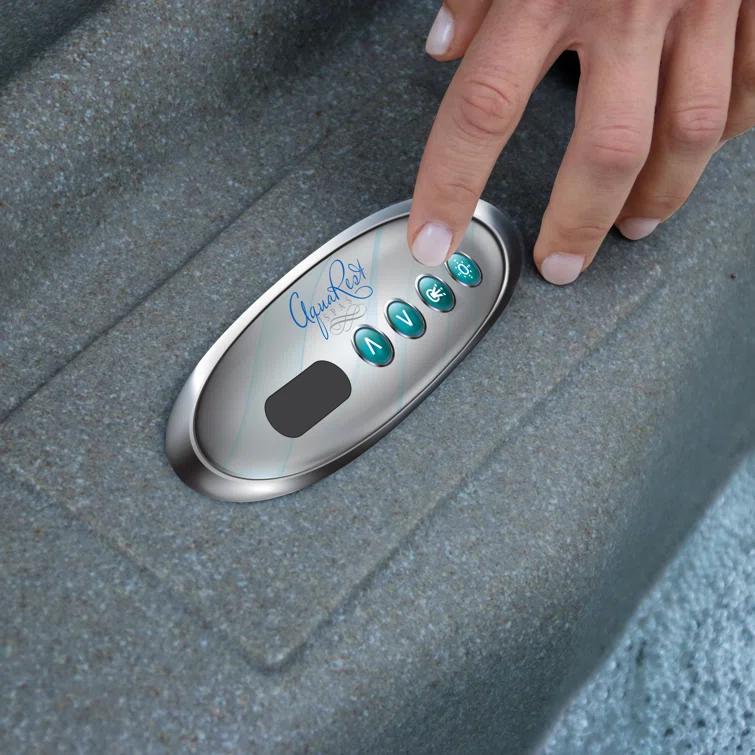 AquaRest Discover AR300 Premium 2-Person 20-Jet Oval Plug & Play Hot Tub with Ozonator, LED Waterfall and Stainless Steel Heater