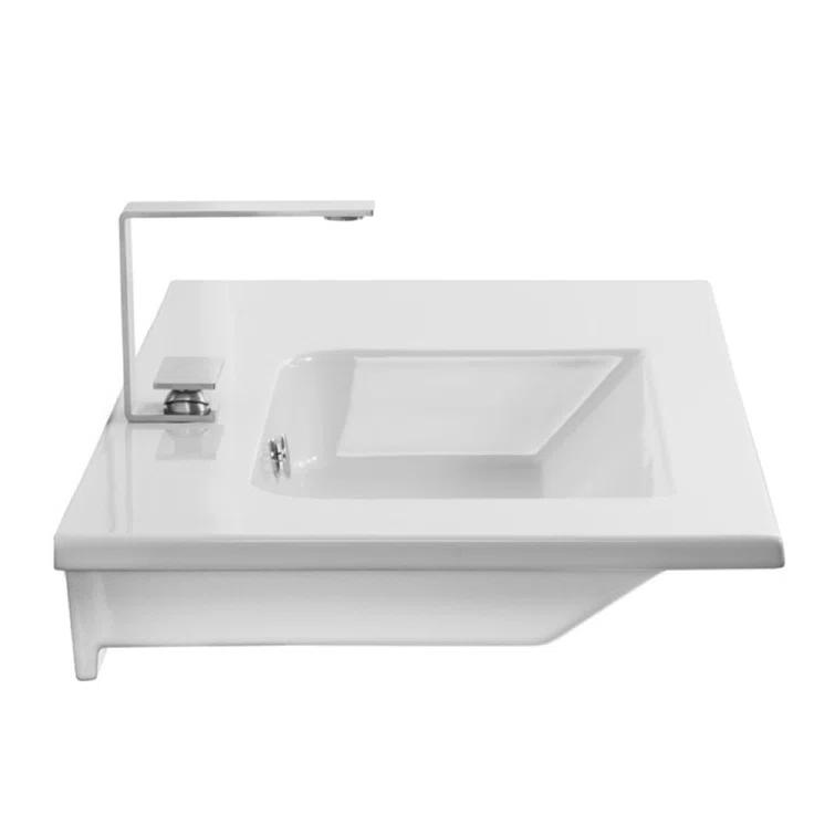 Scarabeo By Nameeks 18.5'' Glossy White Ceramic Rectangular Bathroom Sink with Overflow