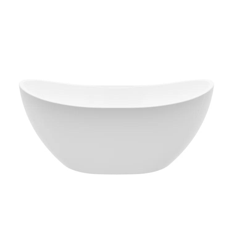 Olivios 68.875'' x 34.5'' Freestanding Soaking Acrylic Bathtub