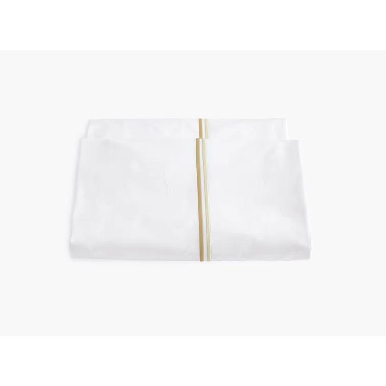 Twin Charcoal Cotton Percale Duvet Cover with Satin Stitch