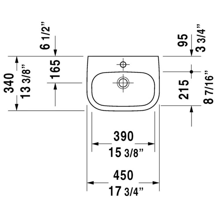 D-Code Ceramic 18" Bathroom Sink with Overflow