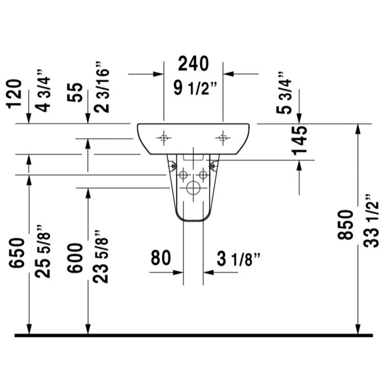 D-Code Ceramic 18" Bathroom Sink with Overflow
