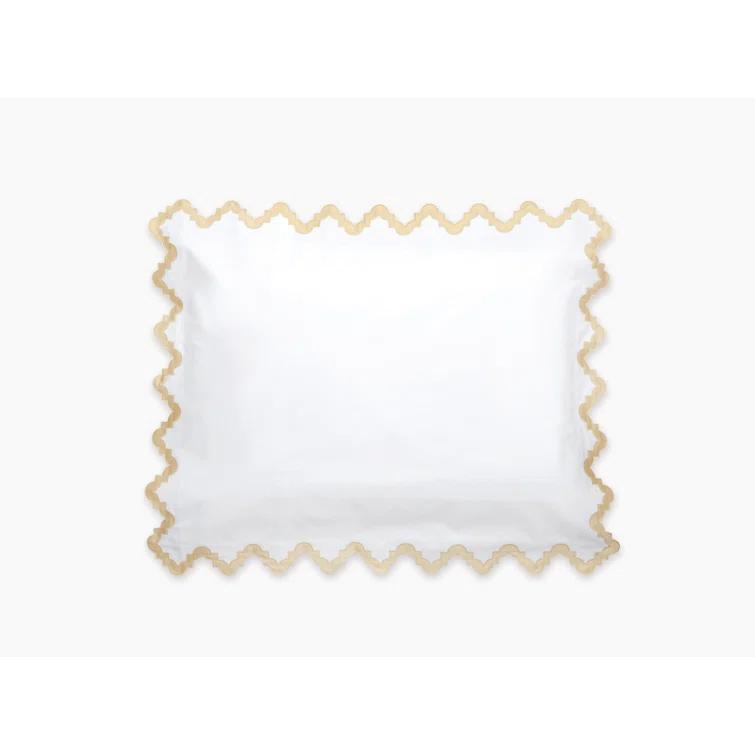 Aziza 600 Thread Count Embellished Cotton Sham - Champagne