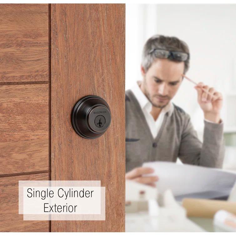 Baldwin Prestige 380 Round Single Cylinder Deadbolt Featuring SmartKey® Security