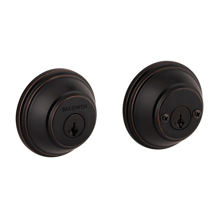 385 Round Double Cylinder Deadbolt Featuring SmartKey in Venetian Bronze