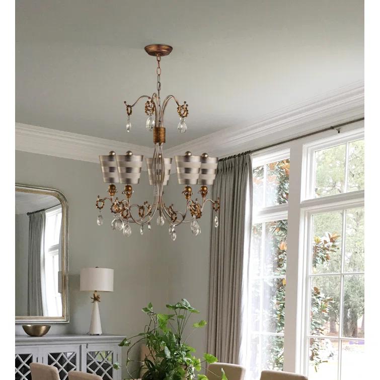 Lucas McKearn Tivoli 5-light Resin Chandelier in Silver with Gold Accents