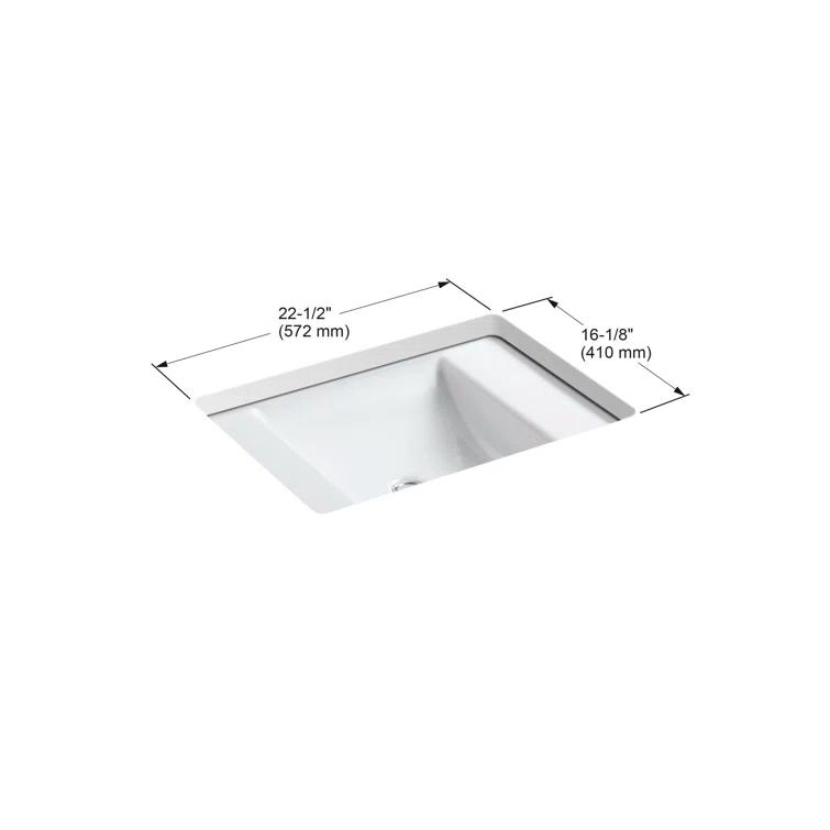 Alteo Metal Rectangular Undermount Bathroom Sink with Overflow
