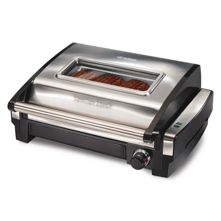 Hamilton Beach Hamilton Beach® Electric Indoor Searing Grill with Removable Non-Stick Grate, Viewing Window & Adjustable Temperature Control to 450°F, 118 sq. in. Surface Serves 6