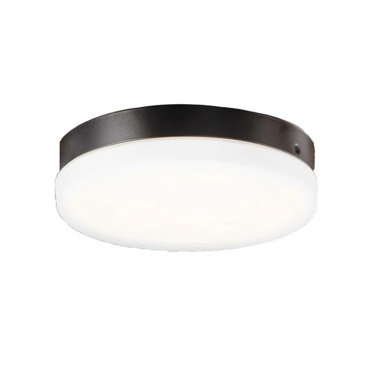 Matte Black LED Ceiling Fan Light Kit with Frosted Glass