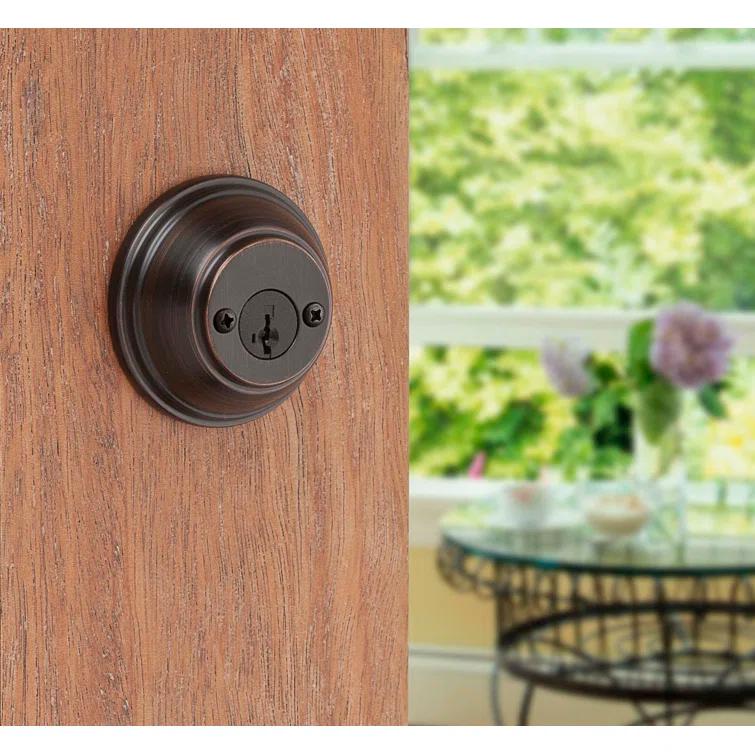 385 Round Double Cylinder Deadbolt Featuring SmartKey in Venetian Bronze