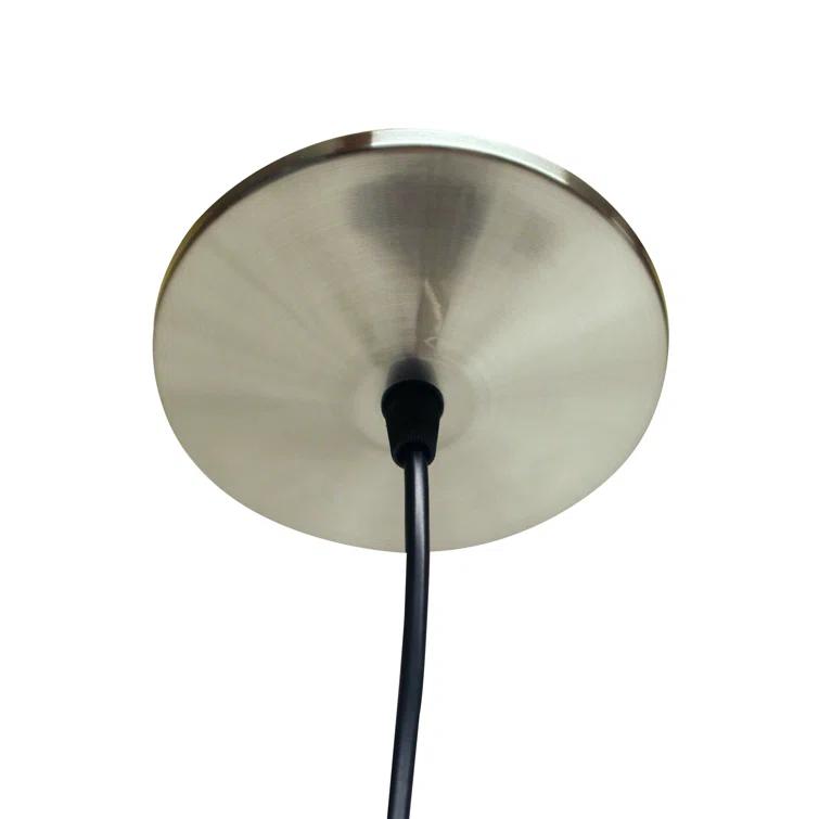 Cloth & Wire Brushed Nickel Pendant Light Fixture for 2 Lights with Fabric Cord for Home Lightning