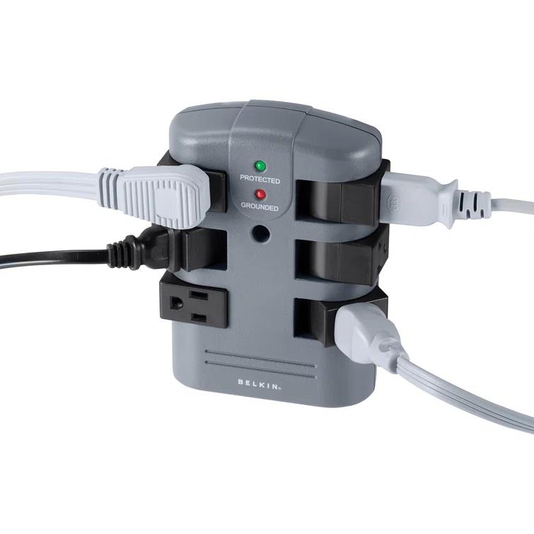 6-Outlet Pivot Plug Surge Protector Wall Mounted Power Strip