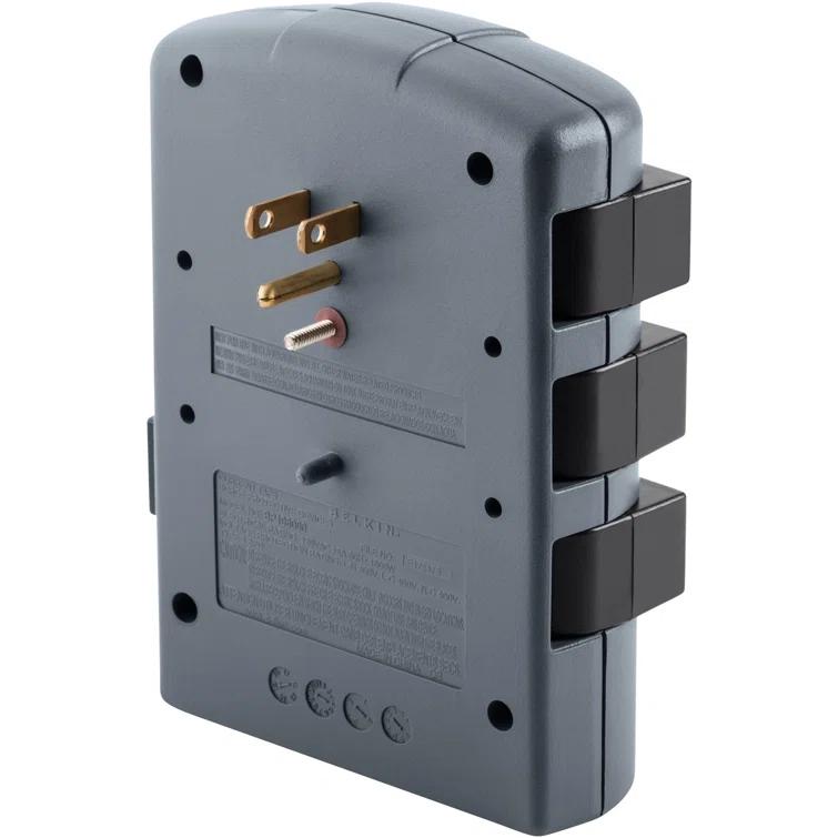 6-Outlet Pivot Plug Surge Protector Wall Mounted Power Strip