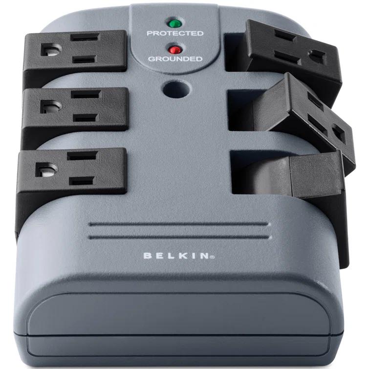 6-Outlet Pivot Plug Surge Protector Wall Mounted Power Strip