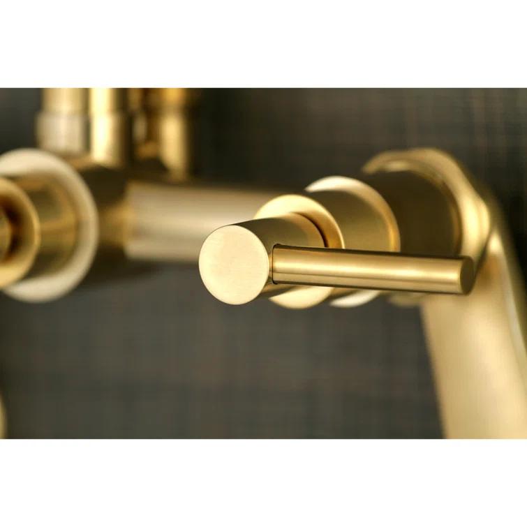 Kingston Brass AE8157DL Kingston Brass Concord Three-Handle 2-Hole Tub Wall Mount Clawfoot Tub Faucet with Hand Shower