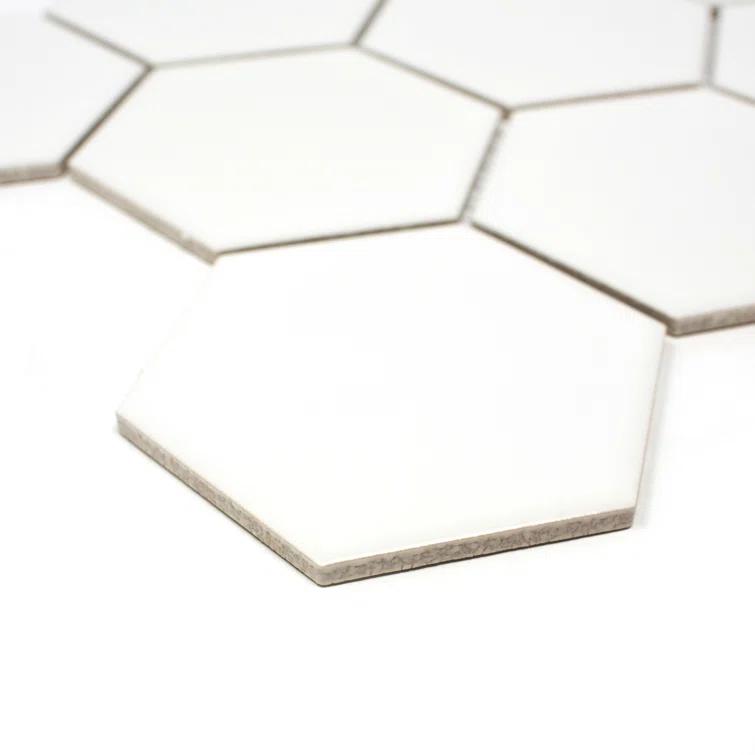 Supreme Tile Porcetile 10.08 in. x 11.64 in. Honeycomb Matte Porcelain Mosaic Wall and Floor Tile