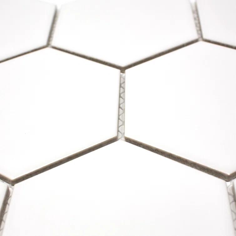 Supreme Tile Porcetile 10.08 in. x 11.64 in. Honeycomb Matte Porcelain Mosaic Wall and Floor Tile