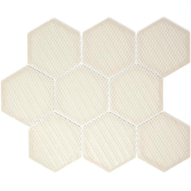 Supreme Tile Porcetile 10.08 in. x 11.64 in. Honeycomb Matte Porcelain Mosaic Wall and Floor Tile