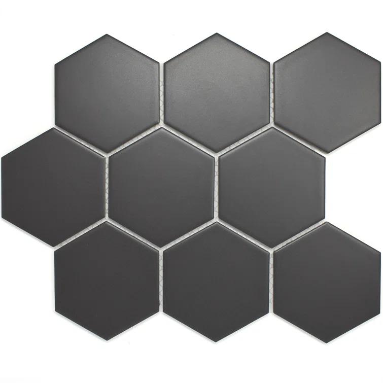 Supreme Tile Porcetile 10.08 in. x 11.64 in. Honeycomb Matte Porcelain Mosaic Wall and Floor Tile