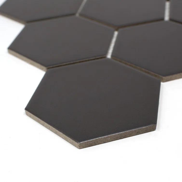 Supreme Tile Porcetile 10.08 in. x 11.64 in. Honeycomb Matte Porcelain Mosaic Wall and Floor Tile