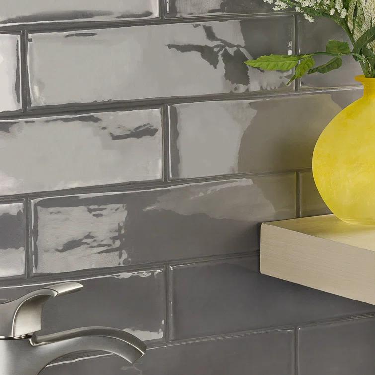 Midland 3'' W x 12'' L Polished Ceramic Subway Tile (5.38 sq. ft. / box)