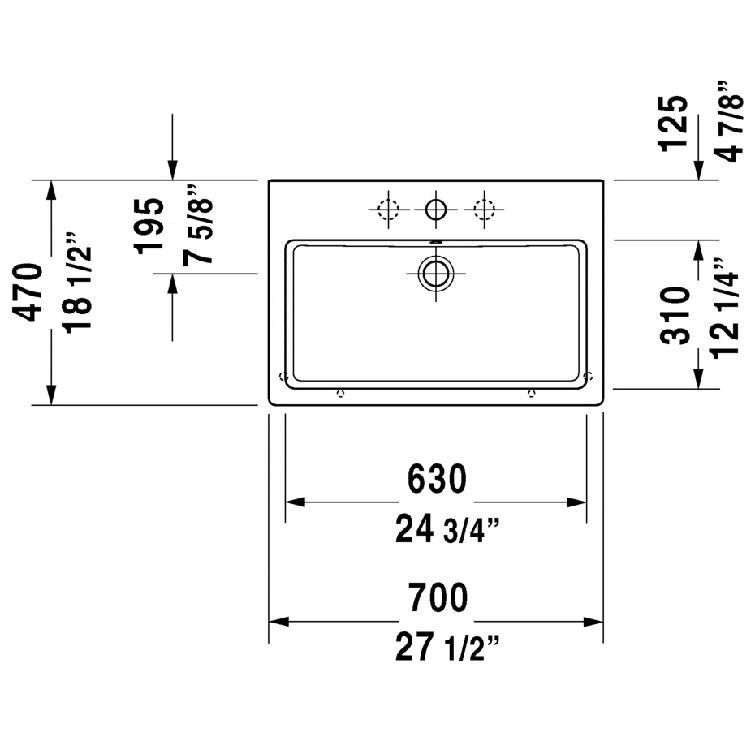 Vero Ceramic Rectangular Vessel Bathroom Sink with Overflow