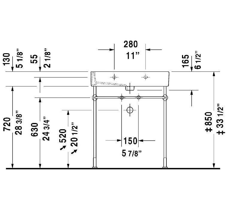 Vero Ceramic Rectangular Vessel Bathroom Sink with Overflow