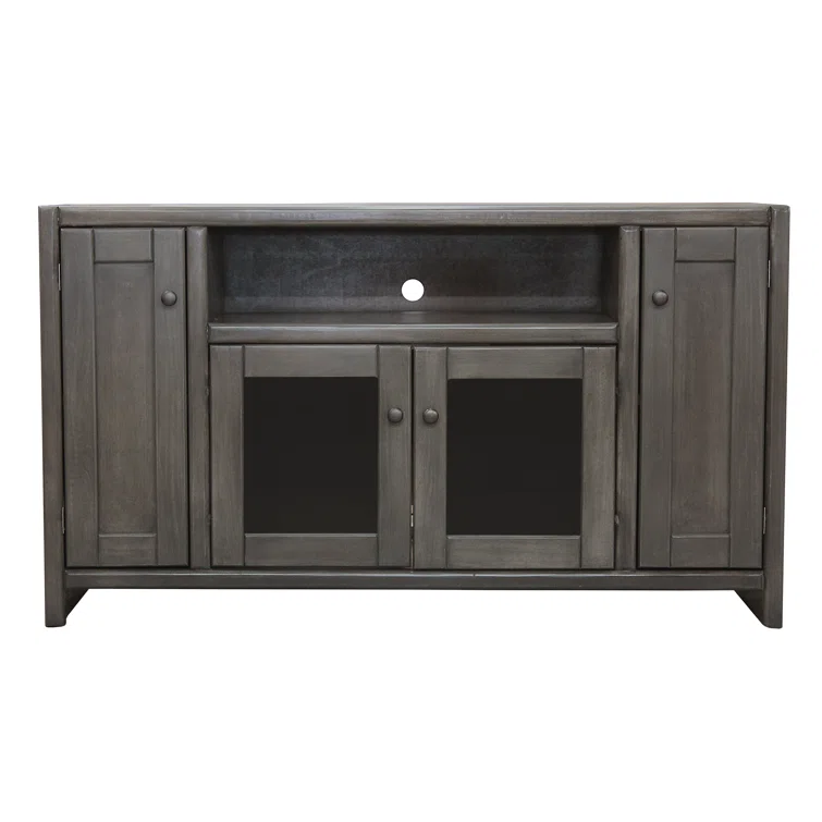55 in. Poplar Contemporary TV Stand, Greystone