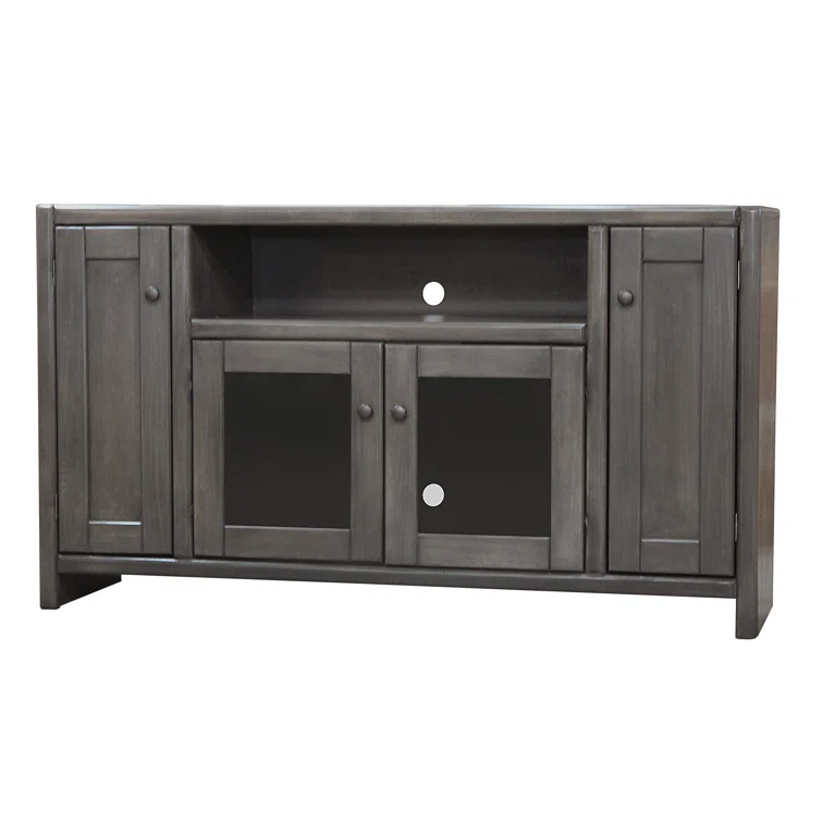 55 in. Poplar Contemporary TV Stand, Greystone