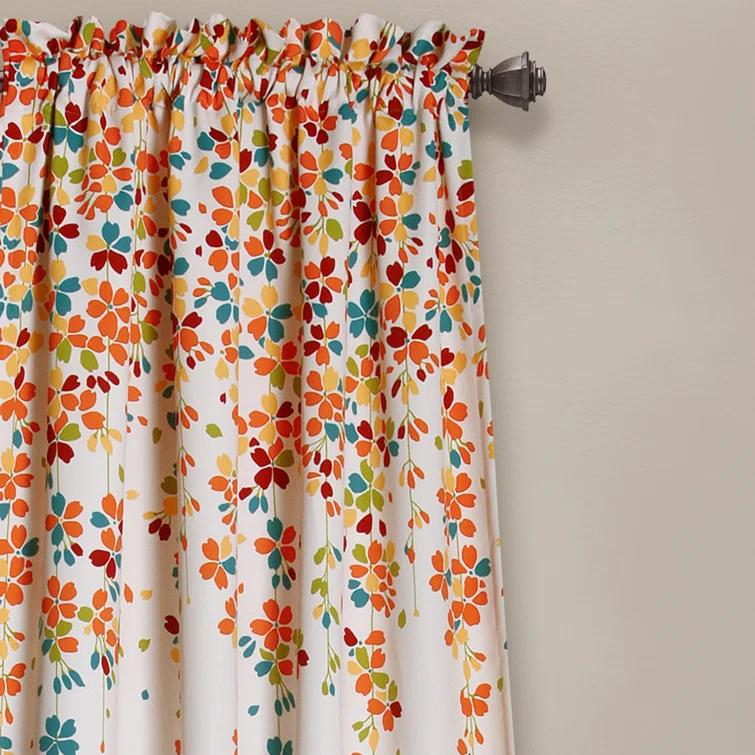 Lush Decor Weeping Flowers Floral Room Darkening Thermal Rod Pocket Curtain Panels (Set of 2)
