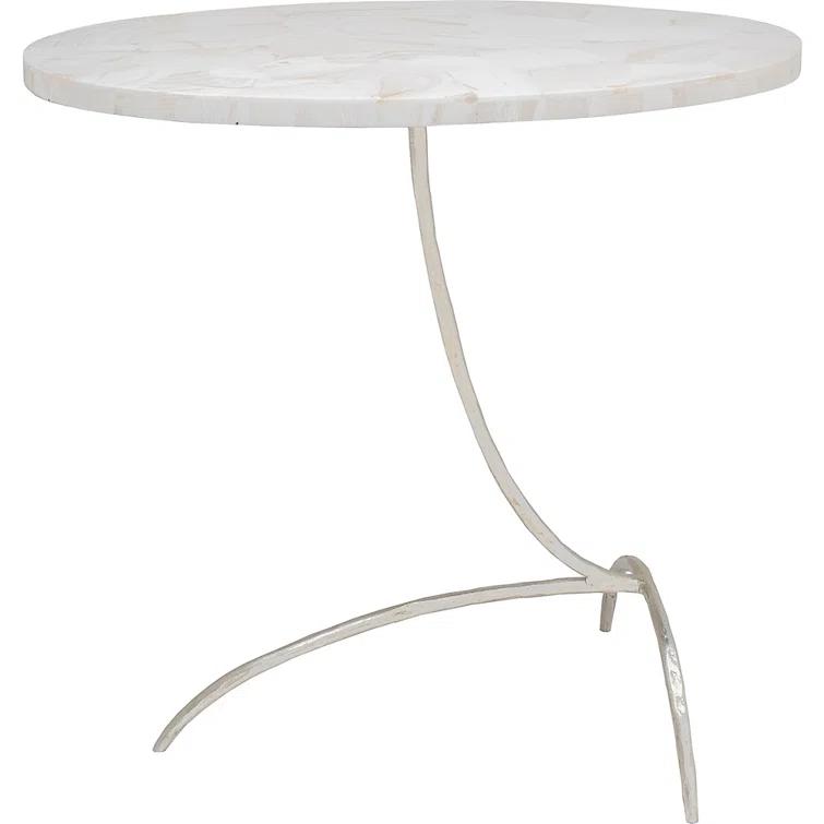 Maitland-Smith Clam Stone Top End Table