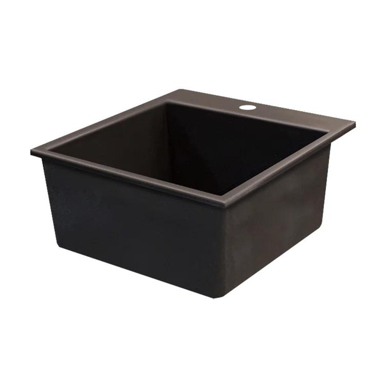 Transolid QTSB2220-12-1 22.44'' L Drop-In Single Bowl Granite Kitchen Sink