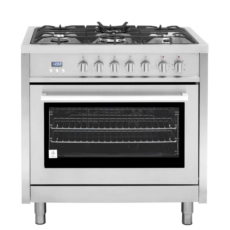 F965 Series 36 in. Stellar Collection 3.8 cu. ft. Dual Fuel Range, 5 Sealed Burners, 8 Function Convection Oven in Stainless Steel