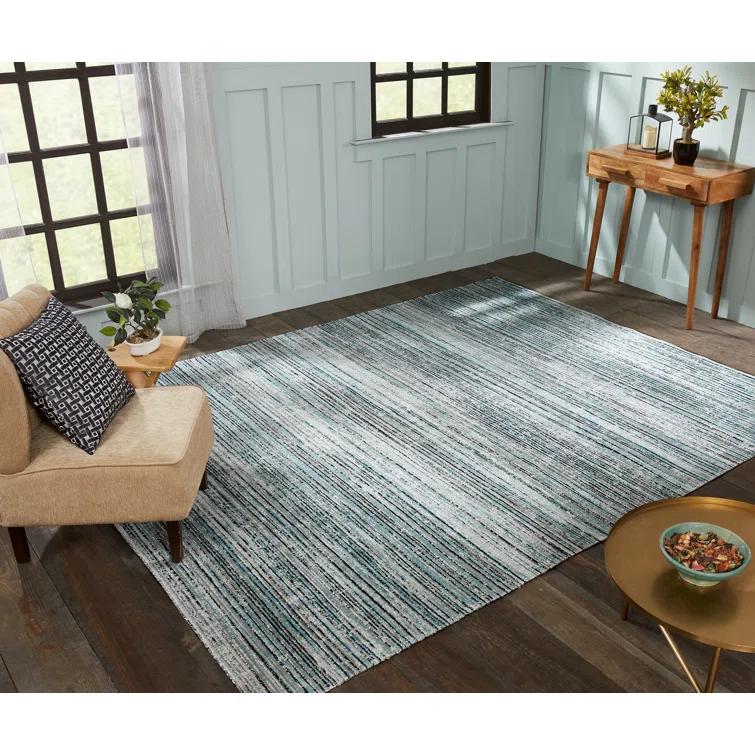 Aqua Strie 2 ft. x 3 ft. Indoor/Outdoor Area Rug