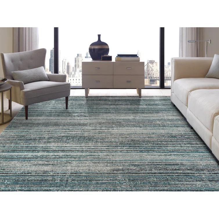 Aqua Strie 2 ft. x 3 ft. Indoor/Outdoor Area Rug