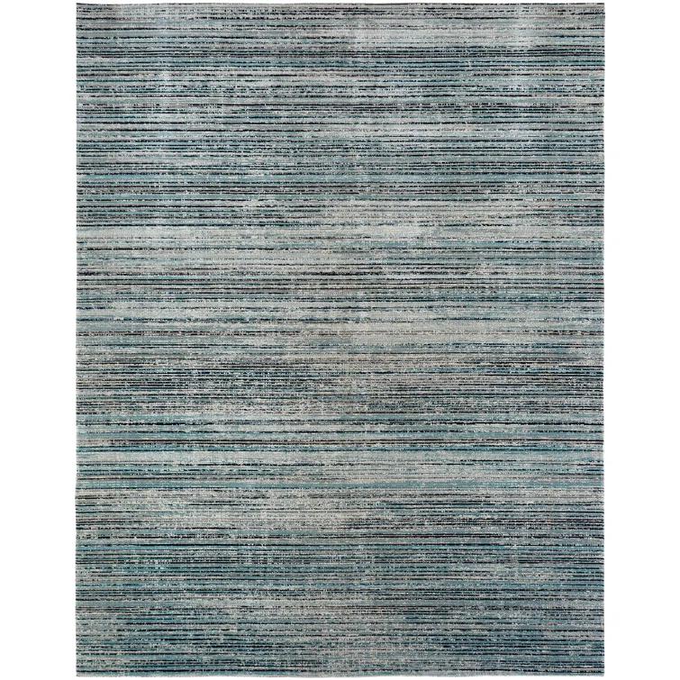 Aqua Strie 2 ft. x 3 ft. Indoor/Outdoor Area Rug