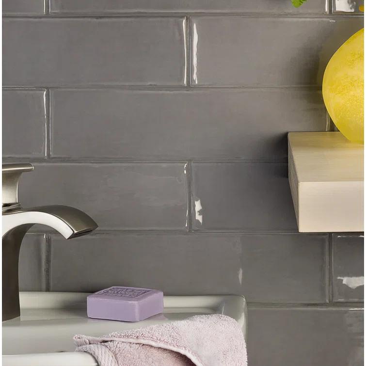 Midland 3'' W x 12'' L Polished Ceramic Subway Tile (5.38 sq. ft. / box)