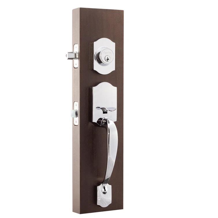 Copper Creek Handleset with Single Cylinder Deadbolt and Door Knob and Heritage Rosette