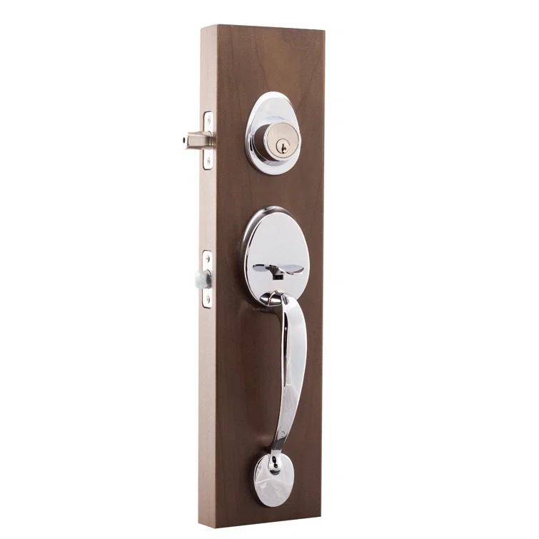 Copper Creek Handleset with Single Cylinder Deadbolt and Door Knob and Colonial Rosette